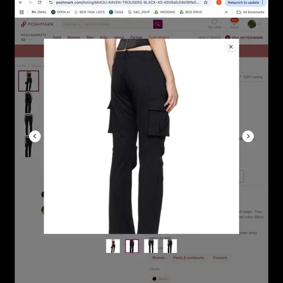 MIAOU RAVEN TROUSERS - BLACK XS - Picture 5 of 5